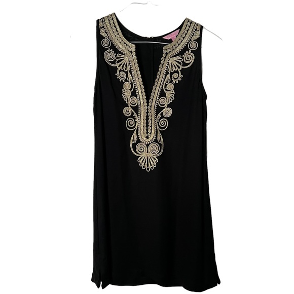 Lilly Pulitzer Carlotta Stretch Shift Dress Tidal Wave 2 Women’s Black 30647 - Picture 2 of 7